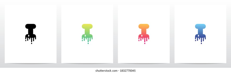 Melted Dripping Letter Logo Design I