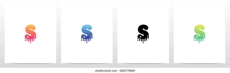 Diseño S del logotipo de la letra de goteo fundida