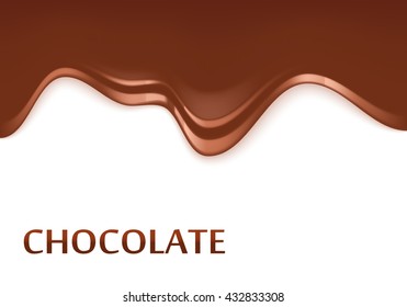 Melted flowing chocolate dripping vector illustration. 