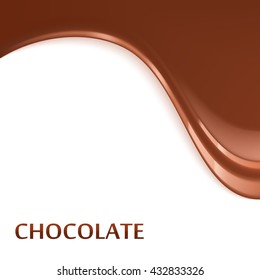 Melted flowing chocolate dripping vector illustration.