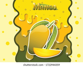 Frutos de mango fundidos consistentes en un líquido dulce y sabroso oscuro. Antecedentes abstractos. Ilustración del vector