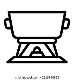Vector de contorno de icono de alimento fundido. Platos de cocina. Cheddar de carne