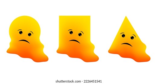 Melted geometric shapes. Character for web design. Geometric shape. Vector illustration. stock image. 