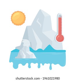 melted glacier global warming temperature