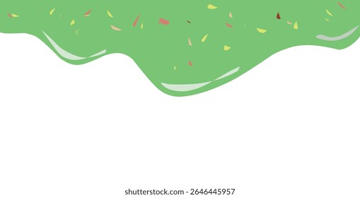 Melted green liquid shape frame background.eps