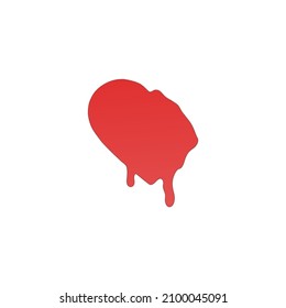 melted heart, red pink heart, vector, transparent background, melted hearth	