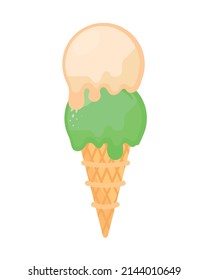 melted ice cream icon flat