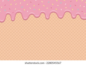 Melted ice cream image background material strawberry ice cream