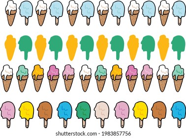 Melted Ice Cream Lines Lines Decoration Stock Vector (Royalty Free ...