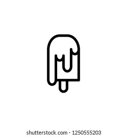 Melted ice cream vector icon in outline/line  style