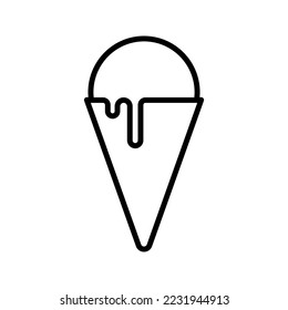 melted ice cream vector icon