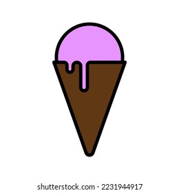 melted ice cream vector icon