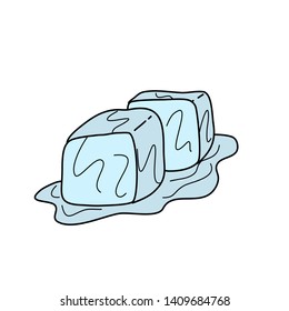 melted ice cube doodle hand drawn style