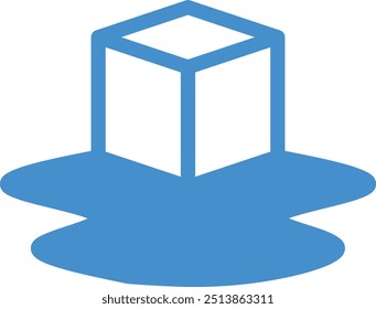 melted ice cube icon, ice cube icon