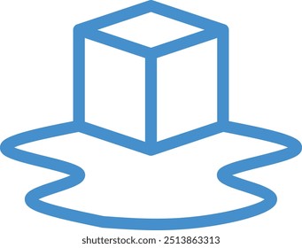 melted ice cube icon, ice cube icon