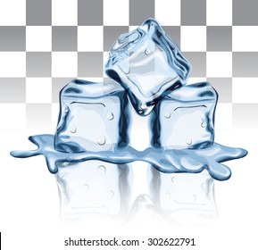 Melted Ice Cube Wet Solid Liquid Freeze Transparent Water