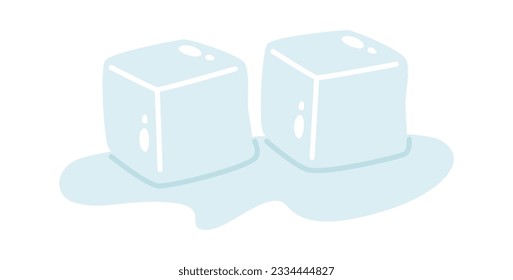 Melted Ice Cubes Vector Illustration