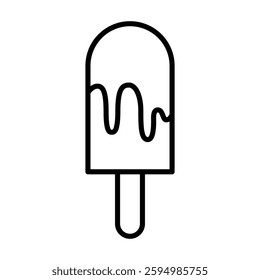 Melted Ice Pop simple line art vector