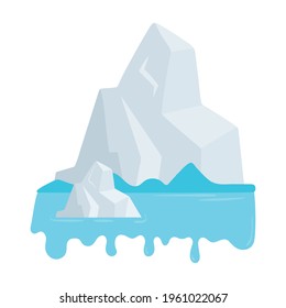 melted iceberg global warming isolated