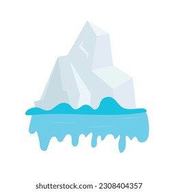 melted iceberg warming Vector,Isolated iceberg mountain