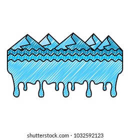 melted landscape mountains water disaster