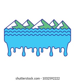 melted landscape mountains water disaster