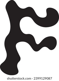 Melted Letter F Vector Icon Illustration
