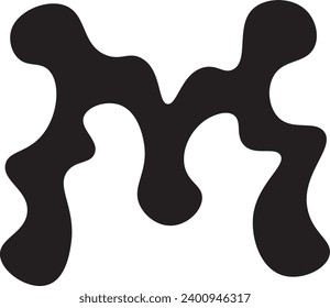 Ilustración de iconos vectores M de letra fundida