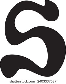 Ilustración del icono del vector S de la letra fundida