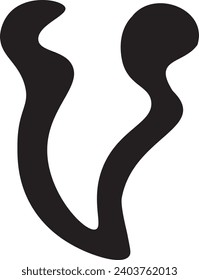 Melted Letter V Vector Icon Illustration
