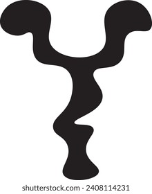 Melted Letter Y Vector Icon Illustration