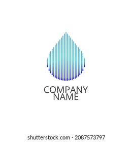 El diseño del logo fundido está alineado para formar gotas de agua con gradaciones de color. muy adecuado para ser la identidad de una marca o empresa