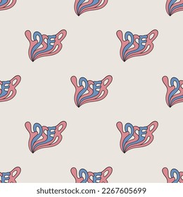 Melted loser sign vector seamless pattern. Cute repeat background for textile, design, fabric, cover etc.	