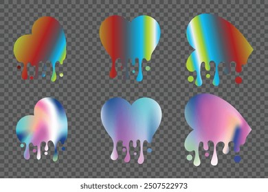 melted love stickers in vector