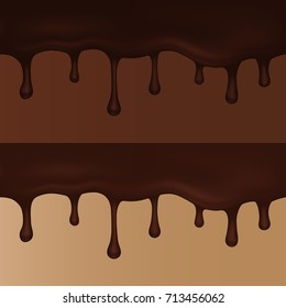 Melted milk and dark chocolate. Vector illustration.