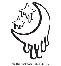 Melted Moon V102 Patch Streetwear, Urban, Luxury, Modern Design Patch Commercial Use