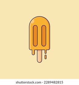 Diseño de popsicle de hielo naranja fundido