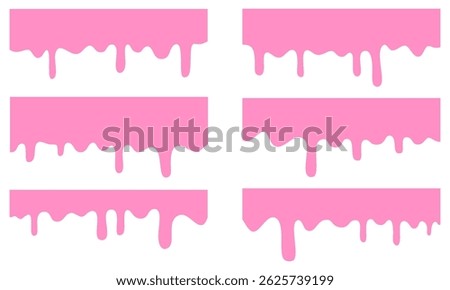 melted pink paint. melting pink cream. Melted pink ice cream dripping down on a white background