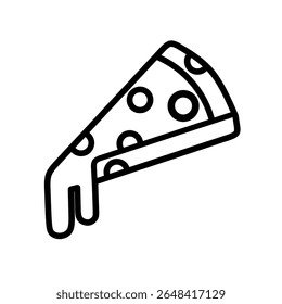 melted pizza slice vector on white background
