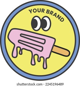 Melted Popsicle logo with eyes