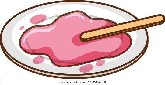 Melted Popsicle On The Plate Illustration