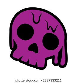 Melted Purple Skull Patches V101 Patch Streetwear, Urban, Luxury, Modern Design Patch Commercial Use