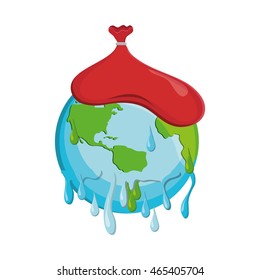 melted save planet earth ecology icon. Isolated and flat illustration. Vector graphic