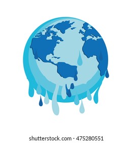 melted save planet earth ecology icon. Isolated and flat illustration. Vector graphic