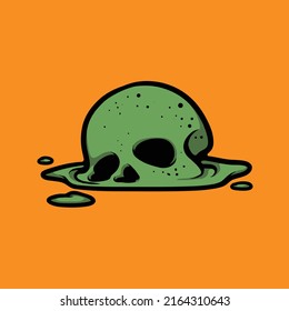 Melted skull cartoon vector illustration