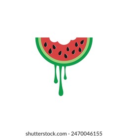 Melted watermelon slice vector logo