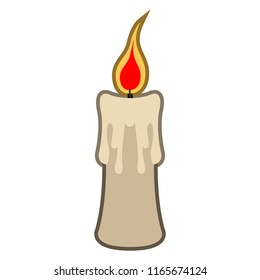 Melted wax candle icon. Vector illustration design