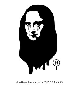 Melted Woman 2 Patch V78 Patch Streetwear, Urban Design Black and White Colors Patch Commercial Use