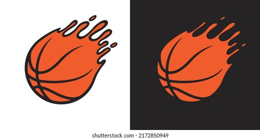 Melting Basketball ball vector illustration