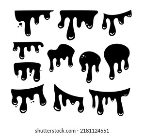 conjunto de colección de vectores de goteo líquido negro de fusión